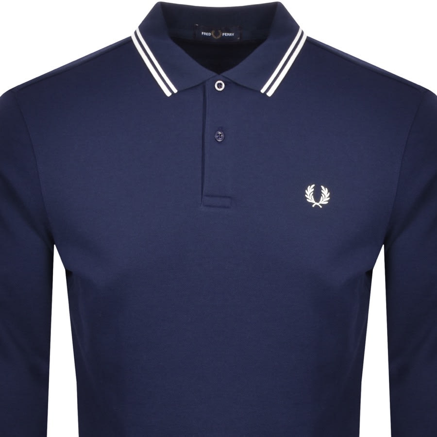 Alternative Image for ProductFred Perry Fleeceback Long Sleeve Polo Navy2